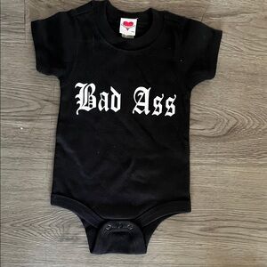 Black Graphic Kids Bodysuit